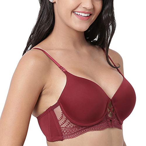 Image of Enamor Long Line Lift Women's Bridal T-Shirt Bra - Crush Proof Cups, Lace Trimmed, Wired, Padded, Medium Coverage - F040