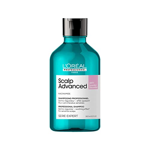 L’Oréal Professionnel, Champú Anti Malestar Enriquecido con Activos Dermatológicos para Cuero Cabelludo Sensible, Scalp Advanced, 300 ml