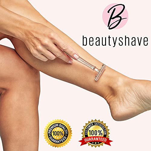 Beautyshave Rasierhobel Damen nachhaltig inkl. 5 Wechselklingen Roségold | hochwertige Verarbeitung | Nassrasierer - Image 6