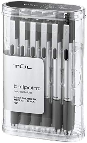 TUL BP3 Ballpoint Retractable Medium 1.0mm, Black 12pk