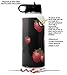 Skin Wrap Decal compatible with Hydro Flask Wide Mouth Bottle 32oz Strawberries on Black (BOTTLE NOT INCLUDED)