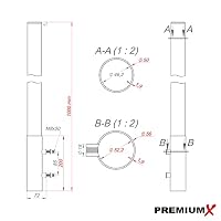 Premium X Mastverlängerung 100cm Ø 50mm Aluminium Mastaufsatz Antennenmast-Verlängerung Halterung für Satelliten-Schüssel – Ansicht 3