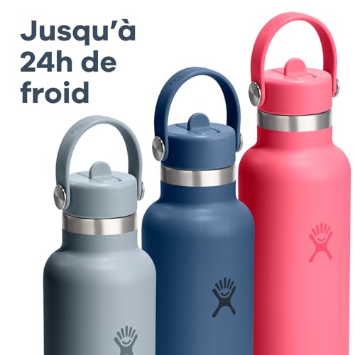 Gourde Hydro Flask 621 ml blanche idéale pour le sport et les porte-gobelets
