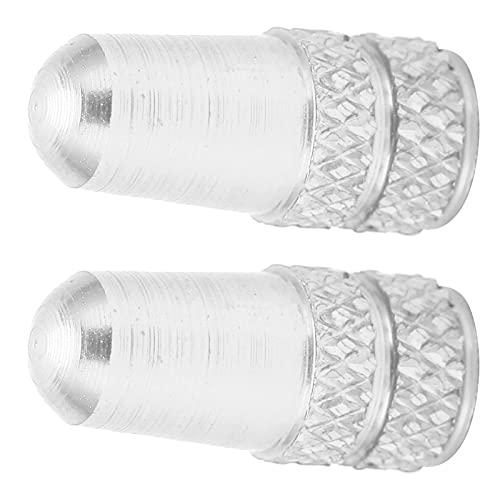 2 piezas tapas de válvula Presta tapas de polvo de válvula Presta cubiertas de válvula Presta de aluminio para neumáticos de bicicleta (Plateado) miniatura 3