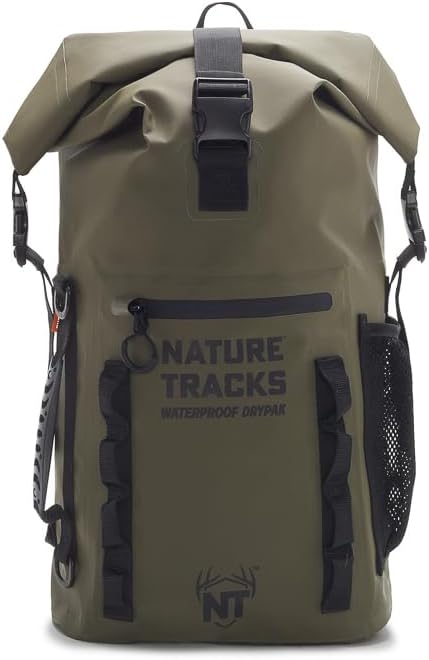 Basecamp Waterproof Backpack – 35L Dry Bag, Roll-Top Design, Durable TPU Material, Hunting & Outdoor Gear, Dark Green, 35L. Hunting, Camping, Adventure, Expeditions.