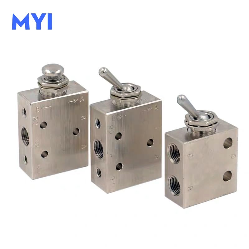 Air Pneumatic Mechanical Valve 2 Position 5 Way Toggle Button Switch TAC2-41V 31V 41P 31P 41PP TAC-4V 4P 3P 3V TV-3S(Color:TAC-3V)