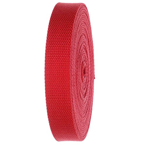 Rouleau de toile résistante de couleur unie de 3,8 cm de largeur pour ceintures, sacs, travaux manuels 3 Yard Roll Red Cover