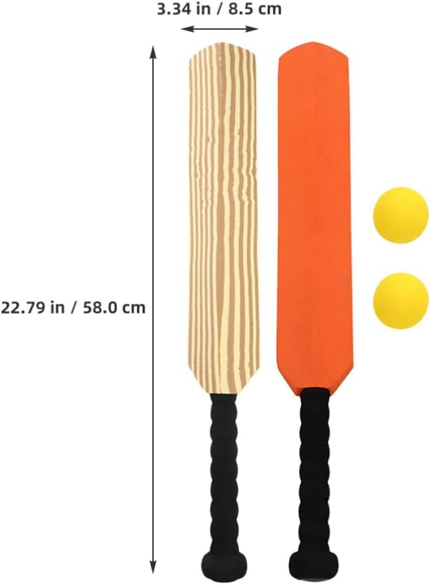 GANAZONO Kids Cricket Set: 4pcs Foam Cricket Bat with Balls Plastic Baseball Bat Exercising Bat Backyard Cricket Sets Baseball Training Game for Kids Adult