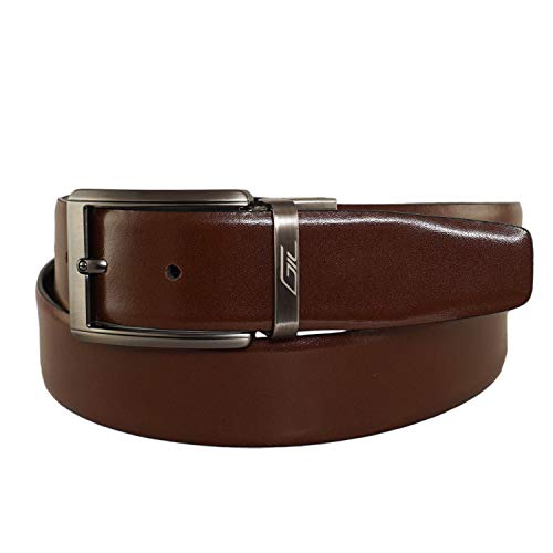 Image of GIL Men's Genuine Leather Reversible Formal Belt | Black & Brown Dual-Side | Adjustable with Rotating Buckle | Stylish & Durable for Office and Casual Wear 35mm
