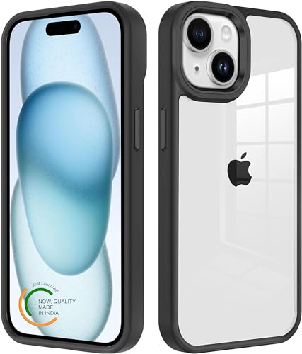 Image of Thermoplastic Polyurethane For iPhone Case 15 Plus,[Anti-Yellowing Technology] [Military Grade Drop Protection] Shockproof Case Slim Hybrid Phone Case For iPhone 15 Plus-Carbon Black