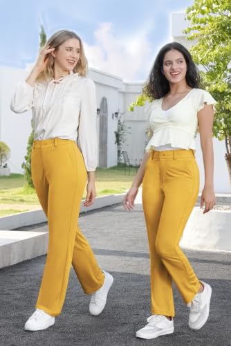 Image of Bamans Dress Pants Women Work Business Office Straight Leg Slacks