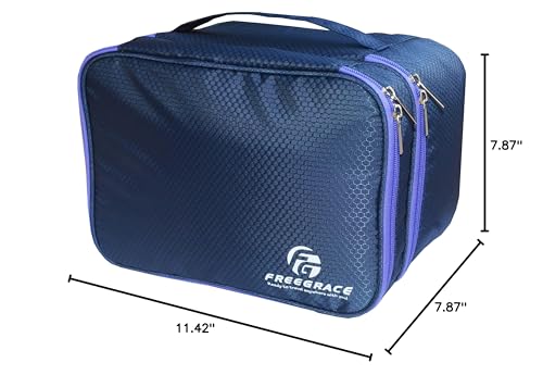 Travel Organizer Underwear Bag - Large Double Layer Packing Storage Bag - Fits Large Bra, Socks, Underpants, Cosmetic, Toiletry kit (Dark Blue)