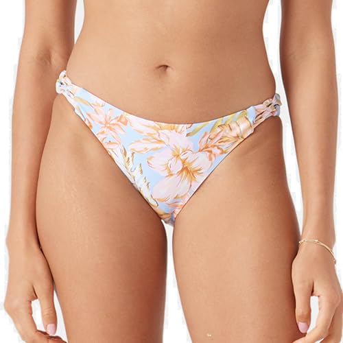 Roxy Women's Side Lace-up Bikini Bottoms, Blue Multi, X-Large