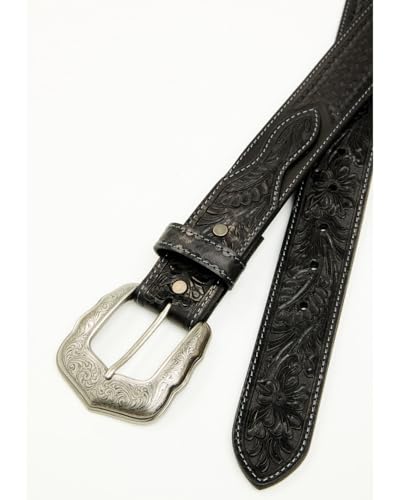 Cody James Men's Concho Tooled Western Belt - CJAFA25BT3-BLK 322
