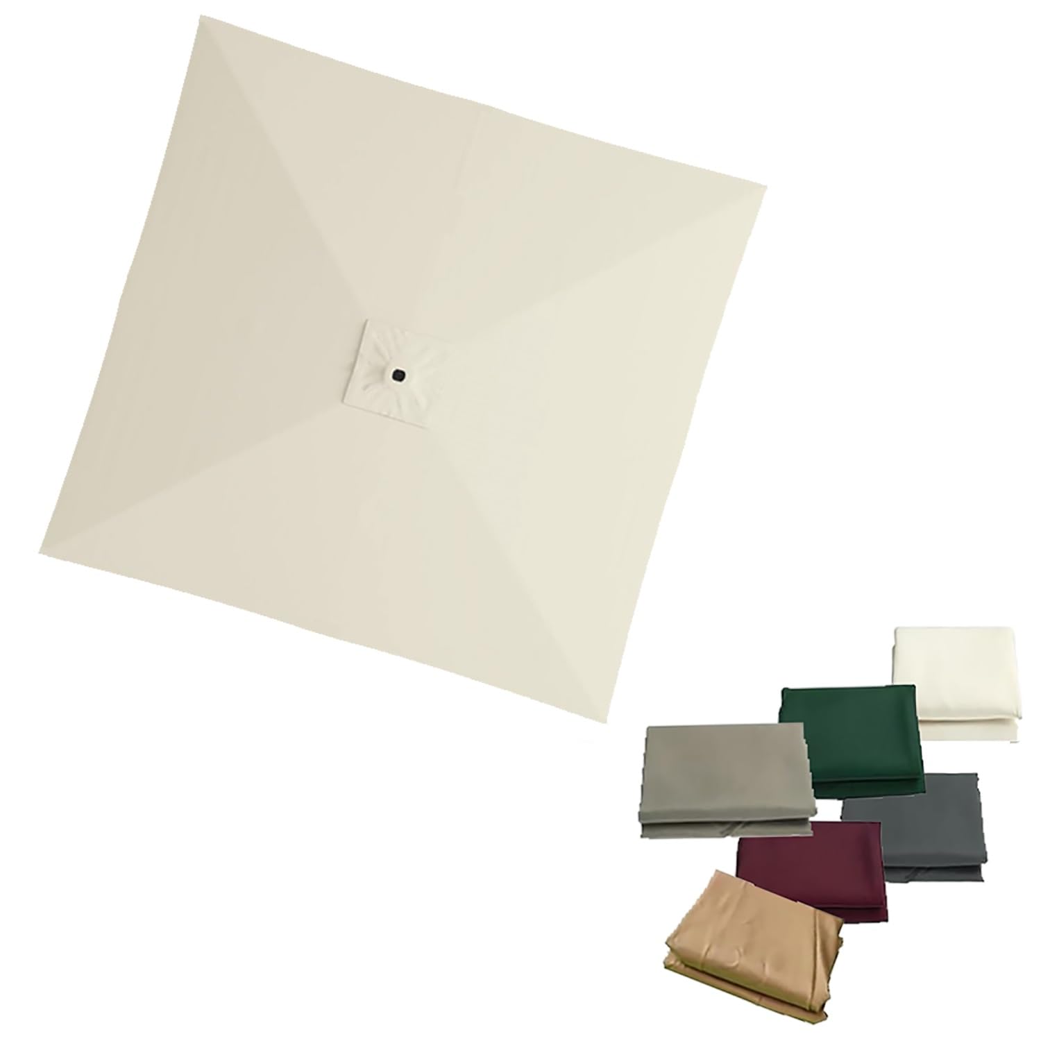 Tela de repuesto para sombrilla cuadrada de 2.7x2.7m impermeable color blanco roto