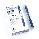 Pentel EnerGel X Retractable Liquid Gel Rollerball Pen, Everyday Writing, Office Supplies, School Supplies, 0.5mm Fine Needle Point, Navy, BLN105-CA, Box of 12