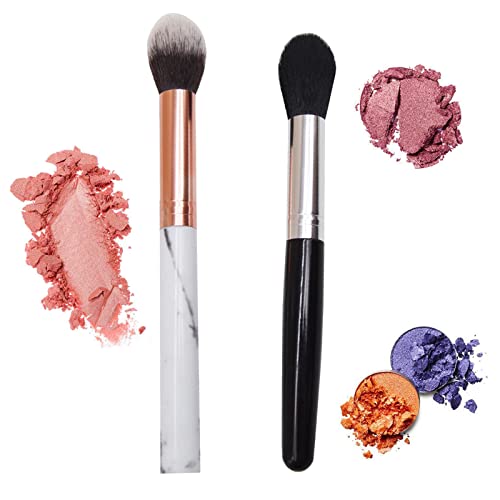 Marmor Make Up Pinseln 2 Stück Make Up Pinsel Set Gesichtspuderpinsel Rouge Pinsel Grundierungs Kontur Pinsel Professional Lidschatten Pinsel Schminkpinsel Contouring Pinselset Makeup Zubehör Cover