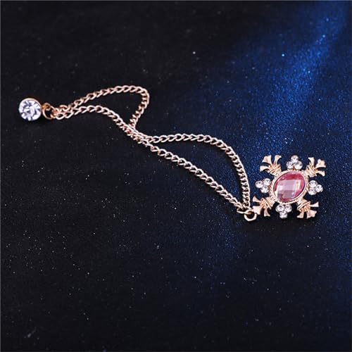 Image of 2PCS Long Chain Brooch Crystal Tassel Brooch Pin Gem Brooch Fashion Scarf Tie Pins for Women Men Wedding