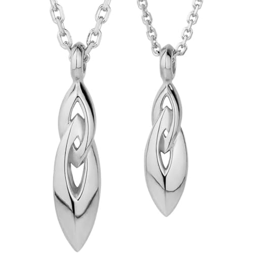 [エムズコレクション] シャープ Wリング シルバー 925 ペアネックレス カップル 2個セット お揃い シンプル