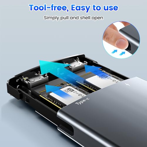 Caja Externa RAID Dual Bay para SSD M.2 NVMe 20Gbps miniatura 7