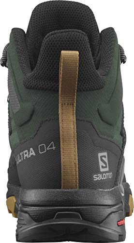 Image of Salomon Men's X Ultra 4 MID GTX Hiking Shoe, Green Gables /Black /Cumin, 9.5