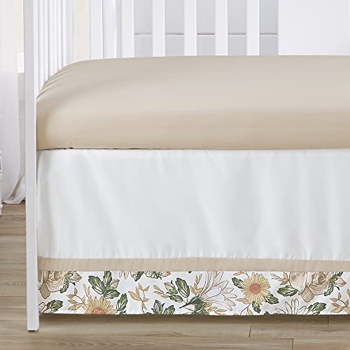 Image of Sweet Jojo Designs 4-Piece Baby Crib Bedding Set (Blue Boho Vintage Floral) for Girls, Infants /Nursery incl. Blanket, Fitted Sheet, Skirt, Diaper Stacker (Shabby Chic Rose, Daisy, Bohemian Wildflower)