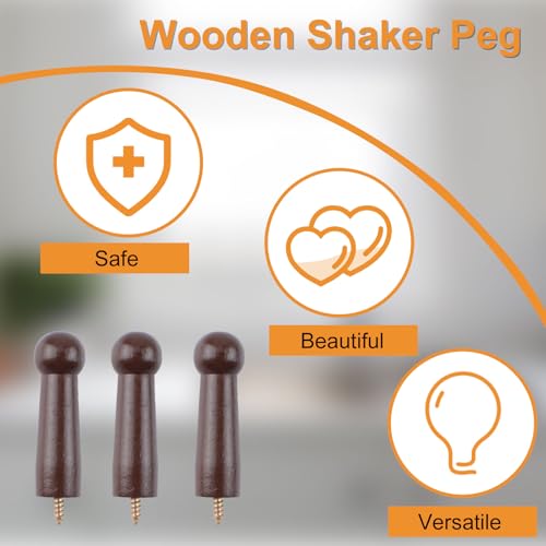 MOROBOR Wooden Shaker Pegs, 10pcs Decorative Coat Peg Natural Wood Hook Screw-On Hat Hook for Doors Stair Edges Wardrobes - Image 4