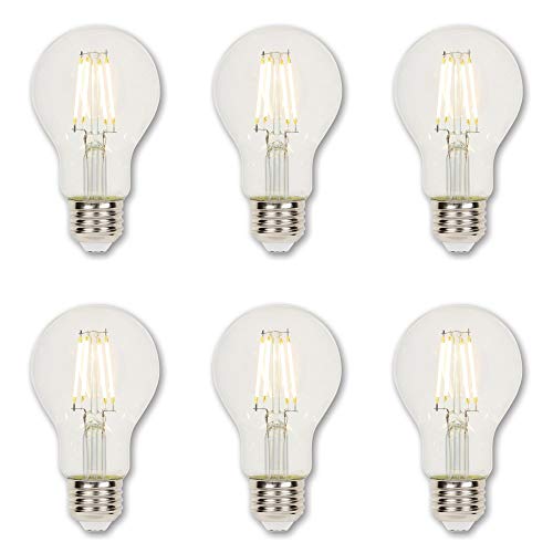 Image of Westinghouse 5316420 4.5 Watt (40 Watt Equivalent) A19 Dimmable Clear Filament LED Light Bulb, Medium Base, 6-Pack