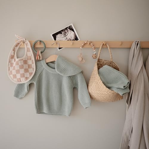 Image of FRIGG Lucky Symmetrical SilkySoft Silicone Baby Pacifier | Made in Denmark | BPA-Free (Sage /Silver Gray, 6-18 Months)