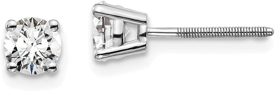 Diamond2Deal 14k Gold Lab Grown Diamond Heavyweight Stud Earrings VS/SI, G Screwback (Len-0.24 In, Wid-0.24 In)