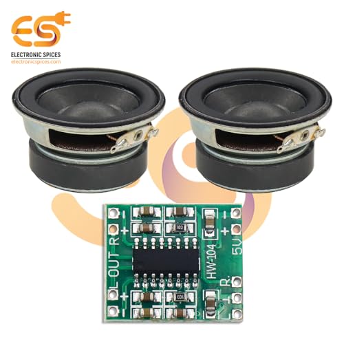 Image of Electronic Spices Combo of Mini 3Watt Speaker 4ohm Speaker with PAM8403 Mini 2 Channel 3W Stereo Class D Audio Power Amplifier Module Board