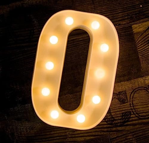 Image of Beeban Marquee O Alphabet Shaped LED Light Lamp for Decoration Decore Walls Hanging Birthday Party Wedding (O)