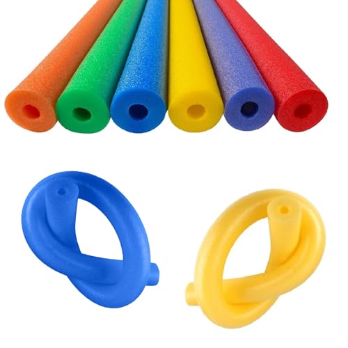 2/4/6PCS Churros Piscina Espuma, 120cm Churro Natacion con Agujero, Flexible Fideos De Piscina para Niños Y Adultos, Flotadores De Piscinas De Espuma para Juegos Y Entrenamiento Acuático