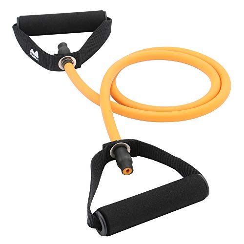 Reehut Single Resistance Band Exercise Tube With Handle, Door Anchor And Manual, For Resistance Training, Physical Therapy, Home Workouts, Fitness, Pilates,Boxing Strength Training - Orange #TOP1