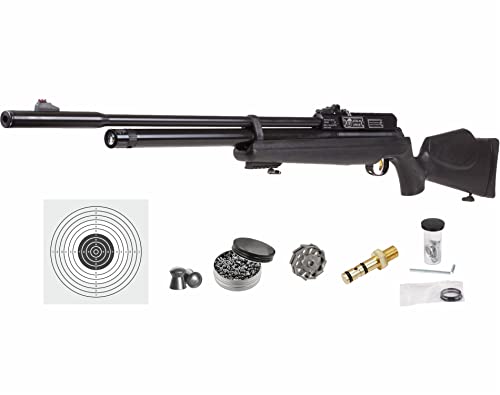 Wearable4U - Hatsan AT44S10 Long QE Open Sight .177 Cal Air Rifle with Included 100x Paper Targets and 500x .177 Cal Pellets Bundle