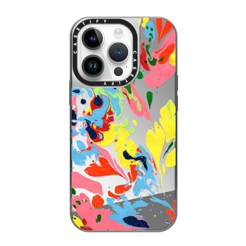 Coque miroir iPhone 14 Pro CASETiFY compatible MagSafe argentée