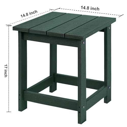image for LZRS Adirondack Square Outdoor Side Table for Patio, Pool Composite Pa