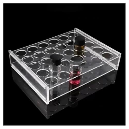Porte-bouteille en verre organique transparent pour 1 flacon d'échantillon de laboratoire