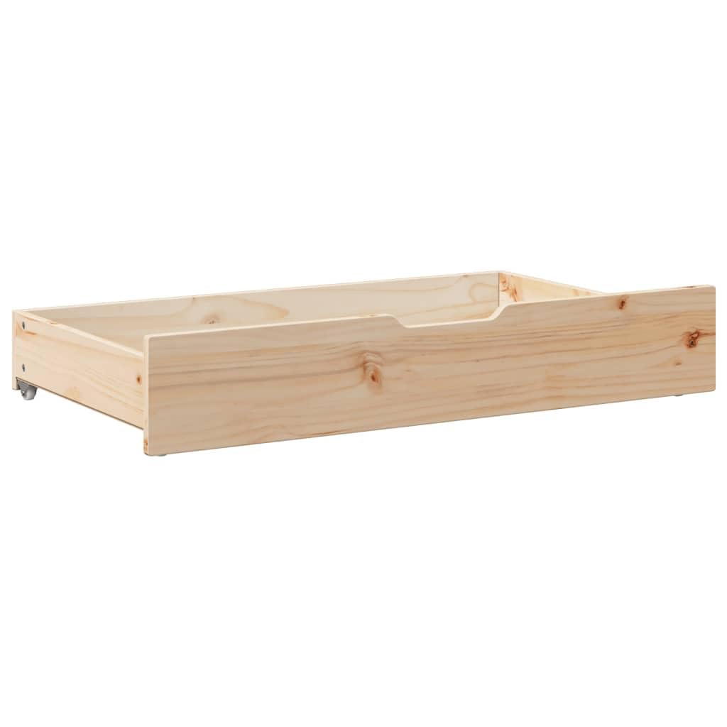 ShGaxin 850923 - Cassetti sotto letto con ruote, 2 pezzi in legno massello di pino