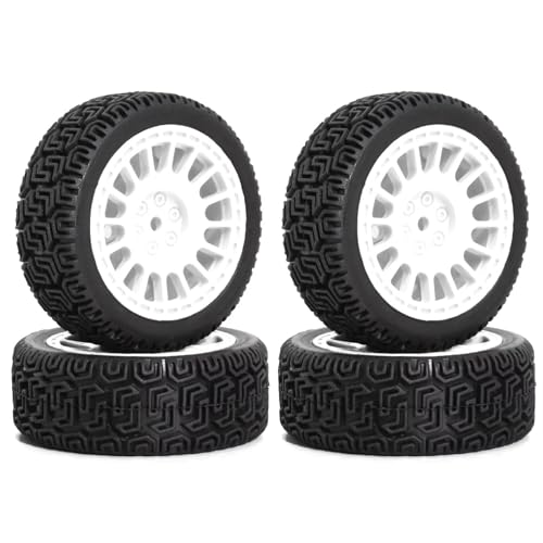 RC�J�[�̃^�C�� For Tamiya XV01 XV02 For TT01 For TT02 1/10 RC �����[�p ���[�V���O�J�[�p�[�c 68mm �����[�^�C���p �S���^�C�� �z�C�[���^�C��(White)