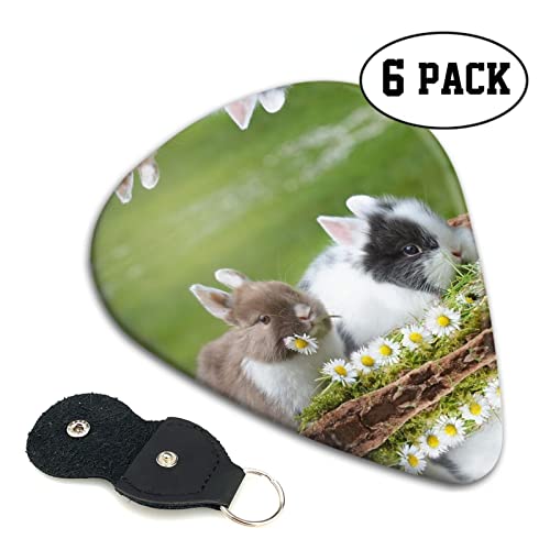 Cute Rabbits Lot de 6 médiators pour guitare acoustique, guitare électrique, basse, ukulélé – fins, moyens et épais. - Les Beatles, Paul McCartney, John Lennon, RIngo Starr, George Harrison Cute Rabbits Lot de 6 médiators pour guitare acoustique, guitare électrique, basse, ukulélé – fins, moyens et épais. – Image 3
