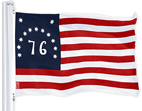 G128 Bennington 76 Flag | 3x5 Ft | LiteWeave Pro Series Printed 150D Polyester | Historical Flag Indoor/Outdoor Vibrant Colors Brass Grommets Thicker and More Durable Than 100D 75D Polyester