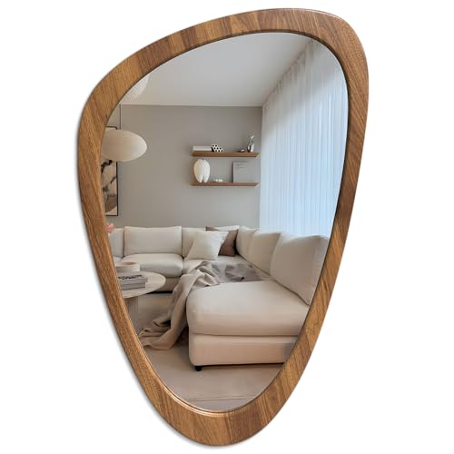 SAFERRYHOME Asymmetrical Irregular Framed Mirror, Abstract Wall Mirror Mid Century
