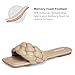 ATHMILE Braided Womens Sandals Square Open Toe Fashion Slide Sandals Women Dressy Summer Flat Beach Nude 2025 Size 7