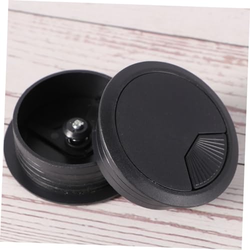 OUNONA 2pcs Tapas para Orificio de Cable de Escritorio para una Gestión Eficiente de Cables Organizadores Redondos para Escritorio de Computadora y Uso de Oficina Negro miniatura 2