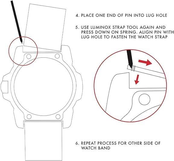 Miniatura 3 de Luminox 3050Correa reemplazo Reloj Banda NegroNylon Blanco 23mm