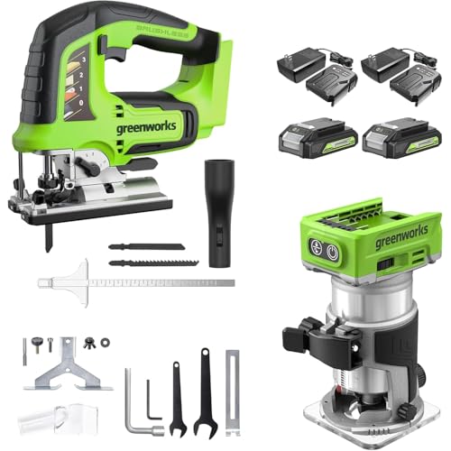 Greenworks 24V Jig Saw & Wood Router Combo Kit