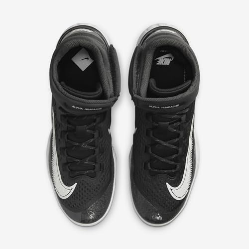 Nike Alpha Huarache Elite 4 Mid Men's Baseball Cleats (DJ6520-003, Black/Dark Smoke Grey/White) Size 7