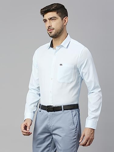 Image of Thomas Scott Men's Cotton Slim Fit 100% Formal Shirt with Spread Collar and Full Sleeves