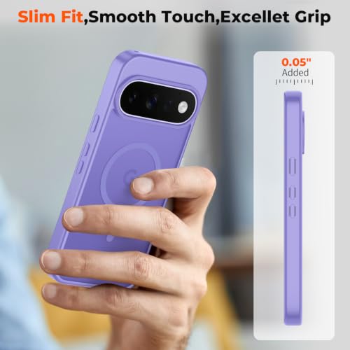 Image of SUPFINE Magnetic for Google Pixel 11 Pro XL Case - Purple | With Screen Protector,Translucent Matte,Built-in Magnets,Military Grade Drop Protection,Shockproof Phone Cover